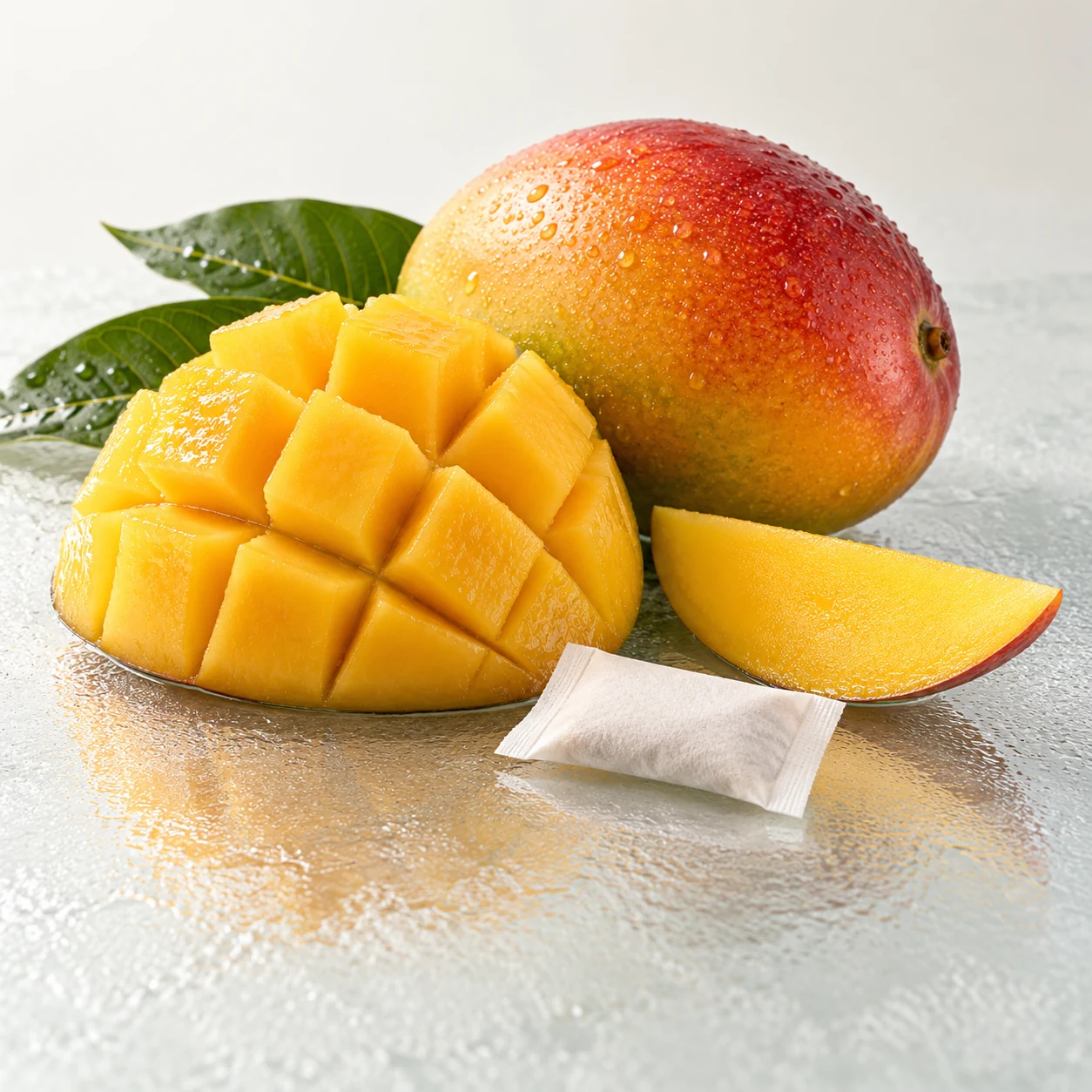 Mango caffeine pouch flavor-development reference