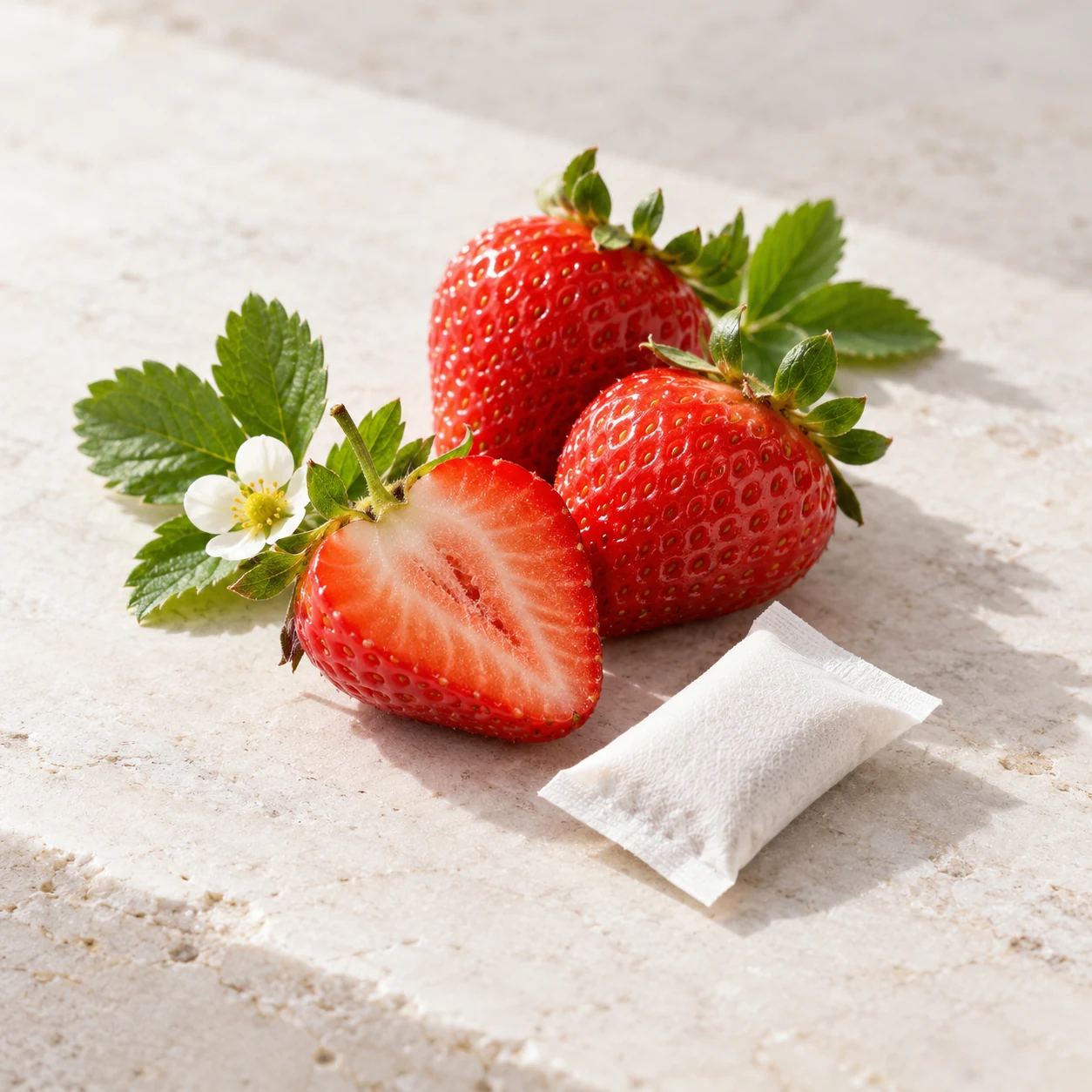 Strawberry caffeine pouch flavor-development reference