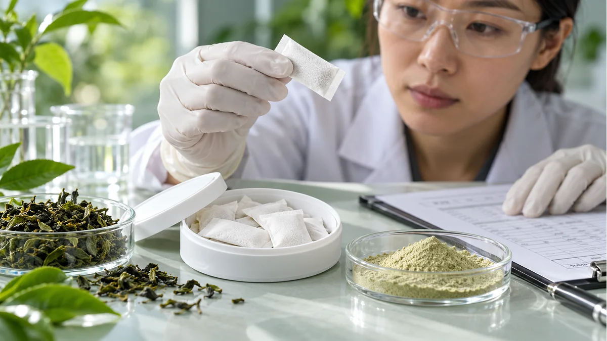 Mint caffeine pouches: aroma, cooling and bitterness — product development illustration