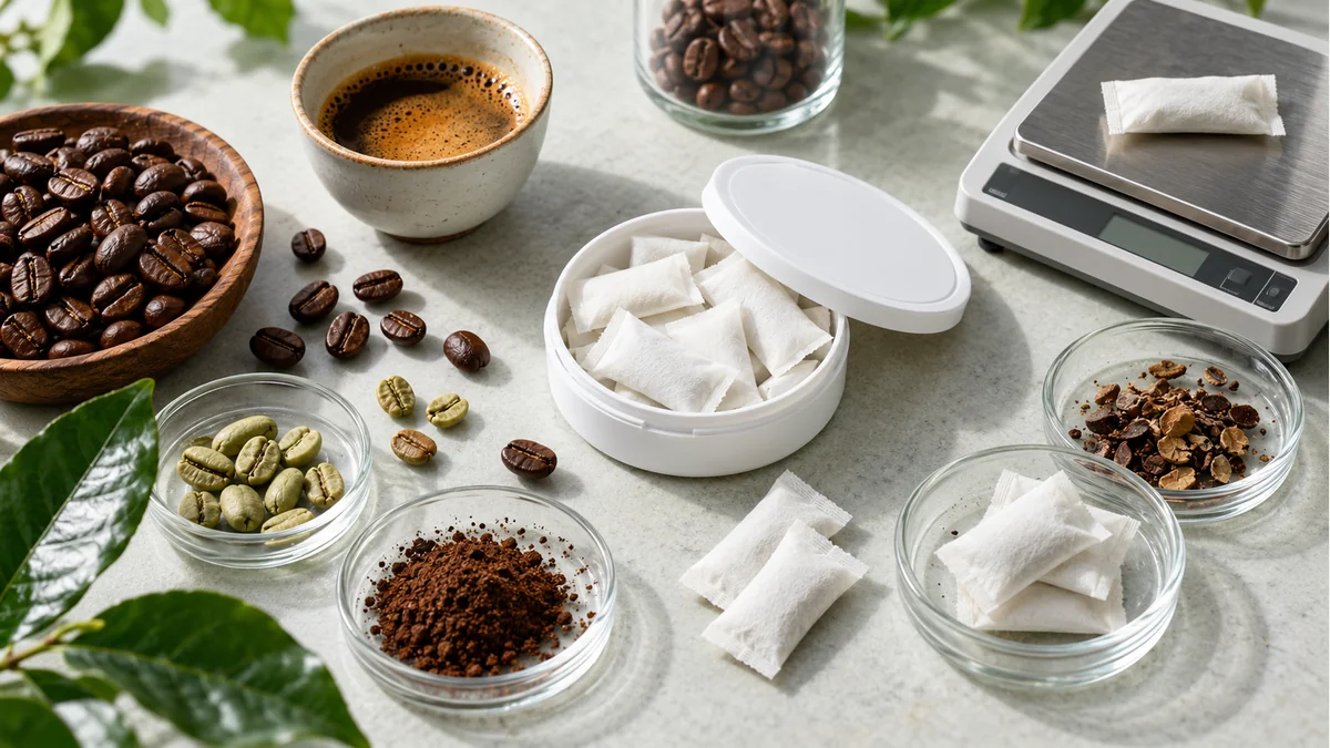 Guarana vs anhydrous caffeine pouches: sourcing decisions — product development illustration
